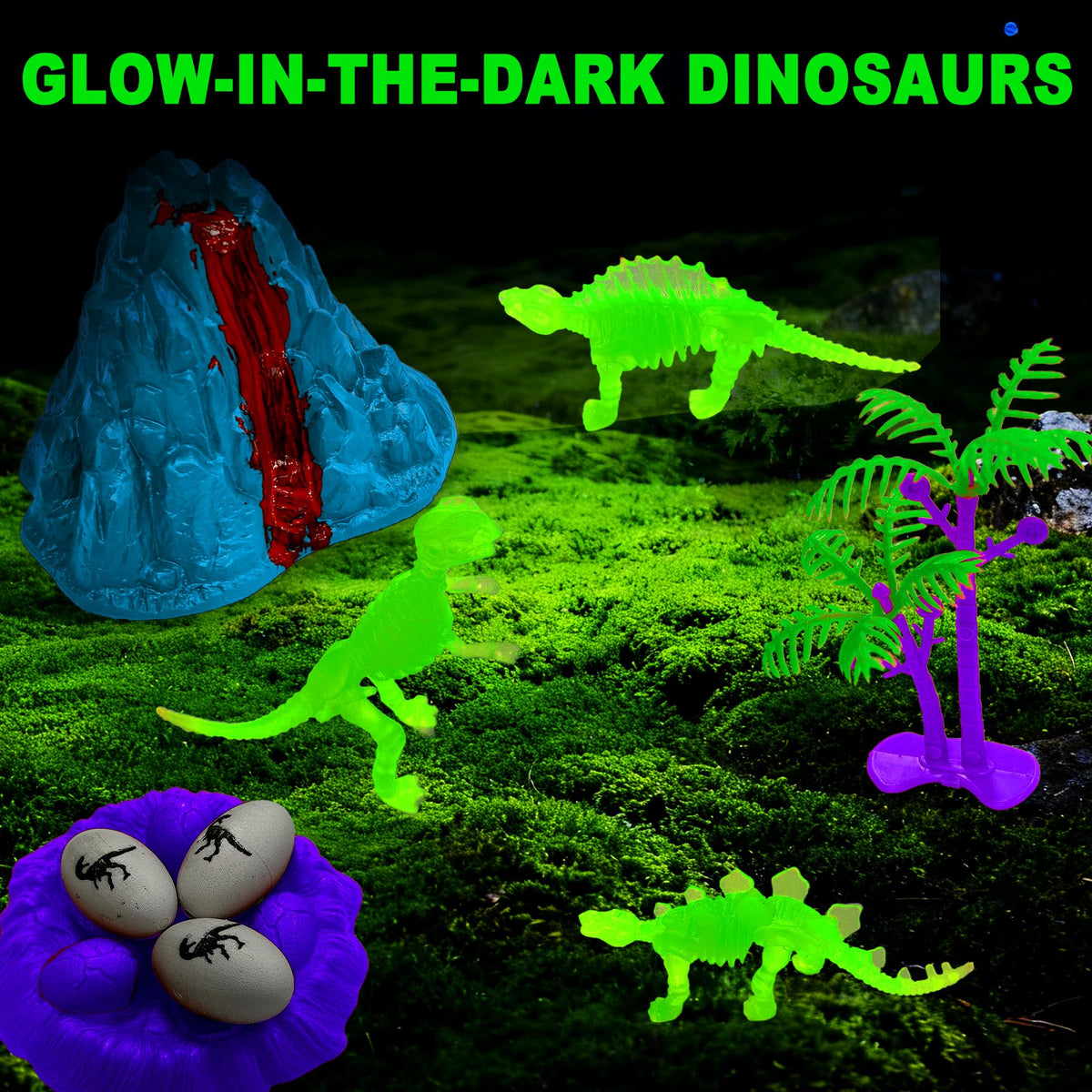 Carolart Glow-in-the-Dark Dinosaur: glow-in-the-dark-dinosaur pieces spark nighttime play.