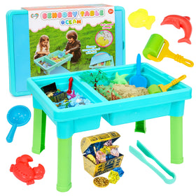 Carolart Ocean Sensory Table with Sand Art Kit encourages tactile exploration.