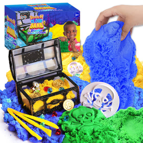 Carolart pirate chest sensory sand set for creative sandbox play and color mixing.