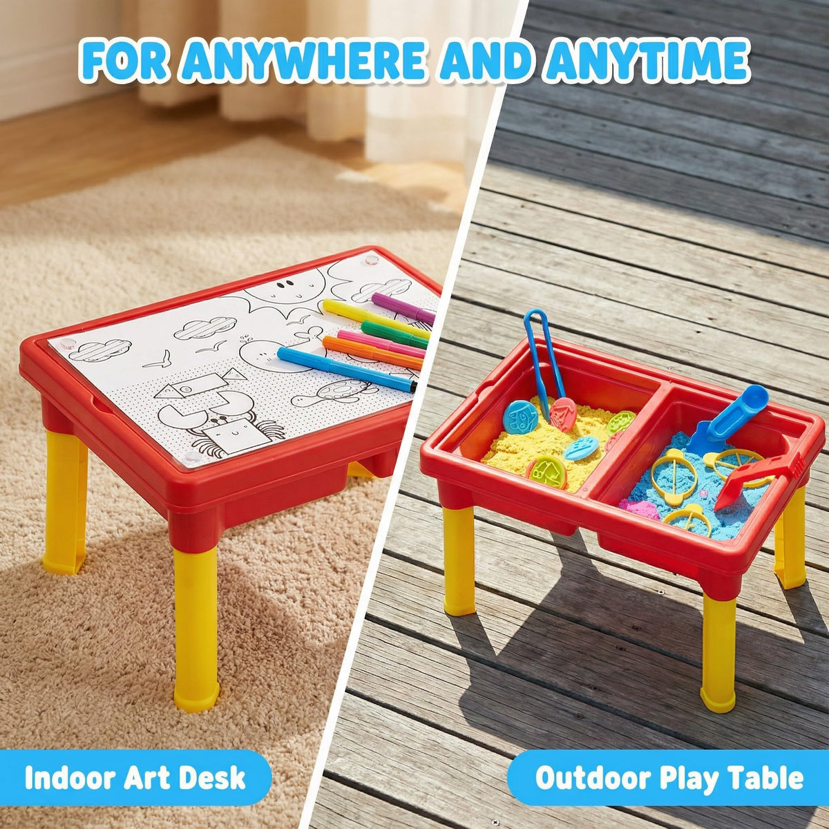 Carolart sensory table removable legs enable easy setup