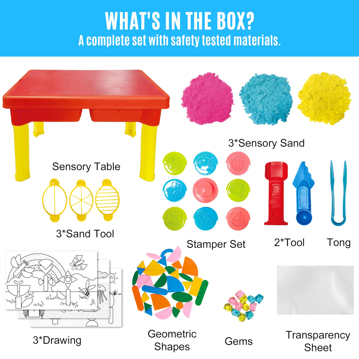 Carolart sensory table sand tools and stamps for creative exploration