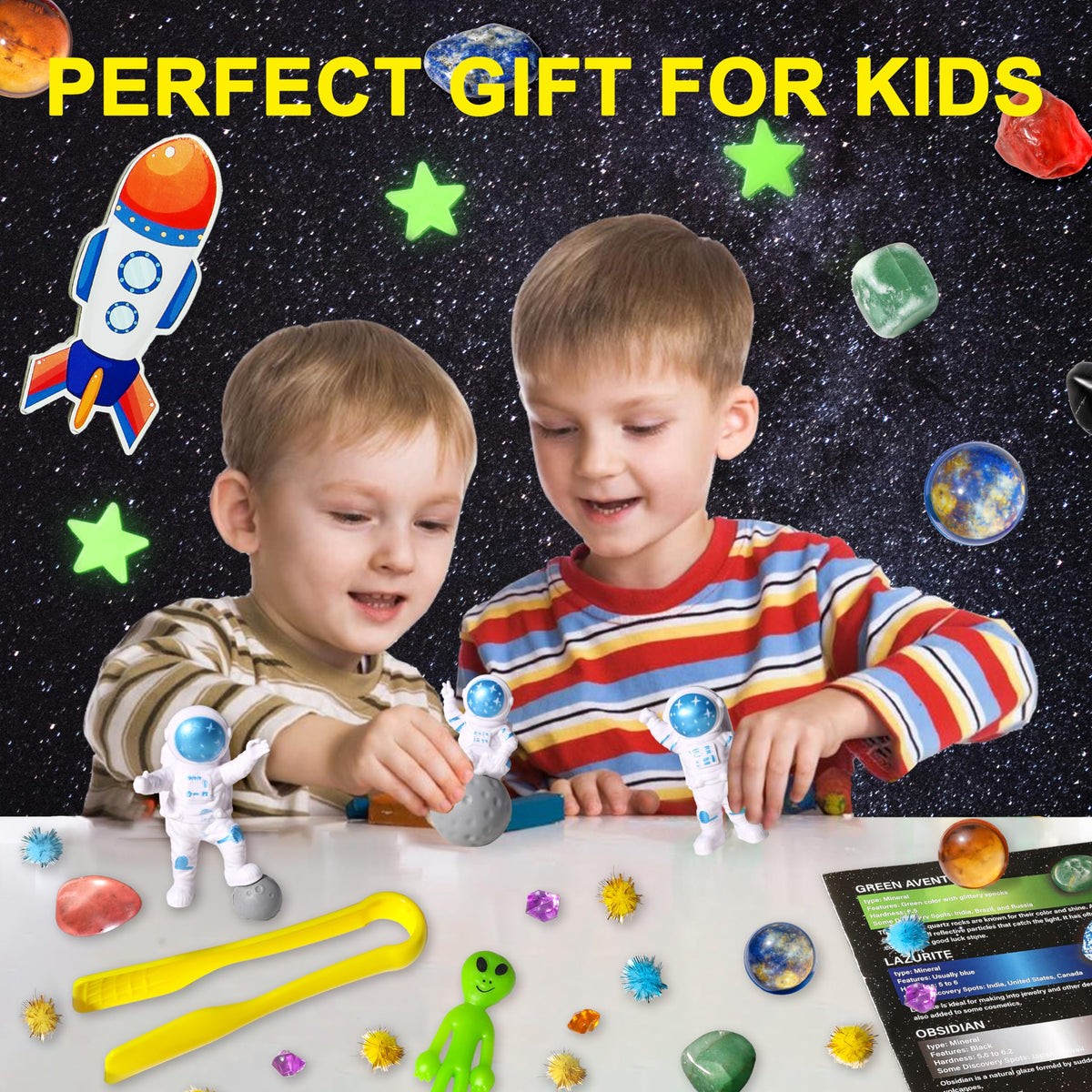 Carolart spacemen and rocket figures spark space-themed pretend play