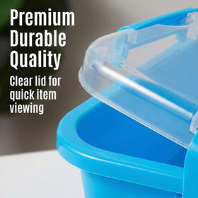 Carolart spill-proof plastic interior cleans easily after crafts.
