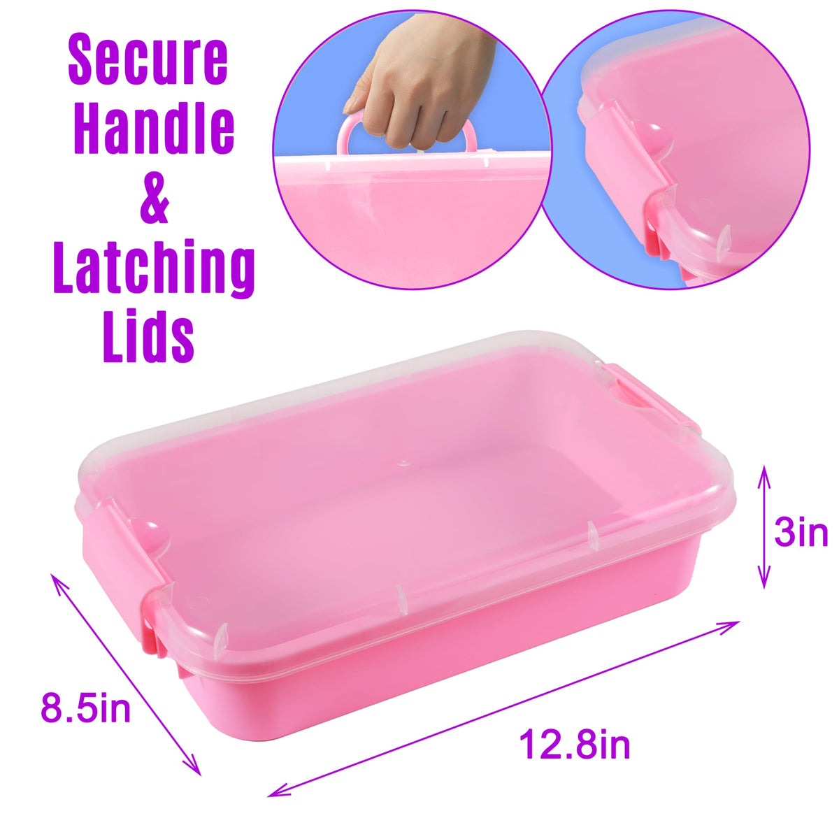 Stackable play trays by Carolart save space and simplify organization.