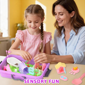 Carolart swing, slide, and fences enhancing storytelling play