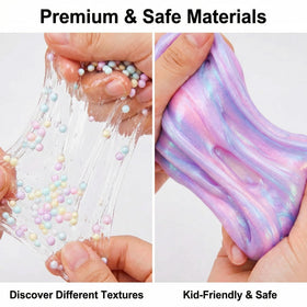Kids crafting a unicorn slime at a birthday party with Carolart kit.