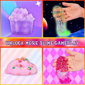 Six airtight containers from Carolart Unicorn Slime Kit for freshness.