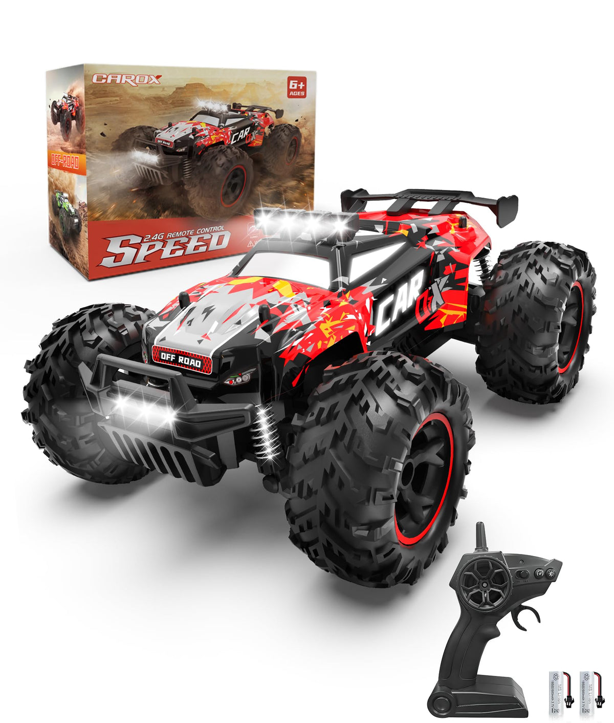 Carox remote control car with LED roof lights for night racing