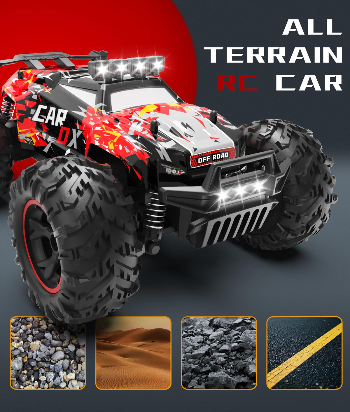 Carox 1:18 scale off-road monster truck suitable for rugged terrain