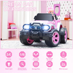 Carox pink RC car with sticker set for creative customization