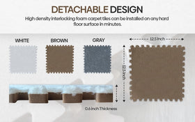 CARPETBOX color-gray-brown-white complements nursery and playroom decor.