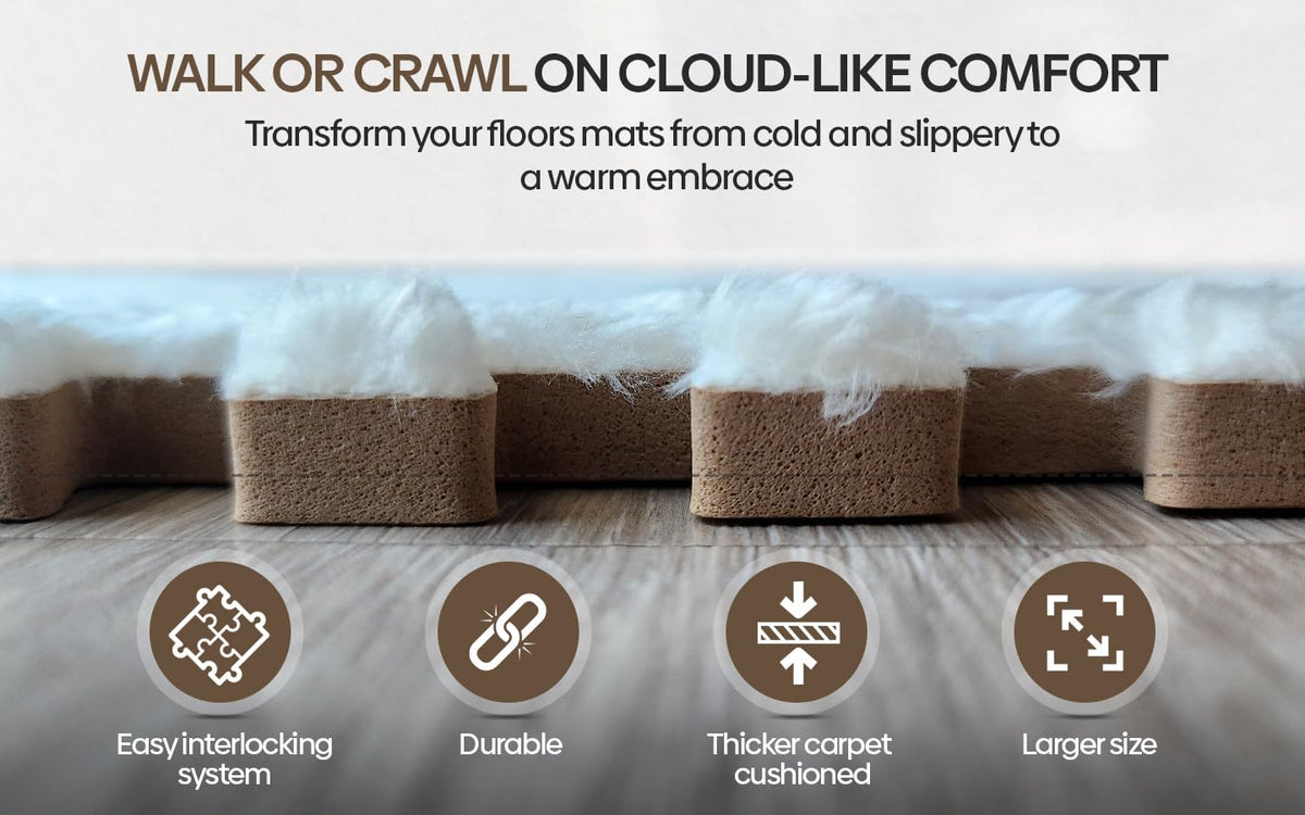 CARPETBOX foam-tile-anti-slip provides cushioned, stable flooring for curious toddlers.