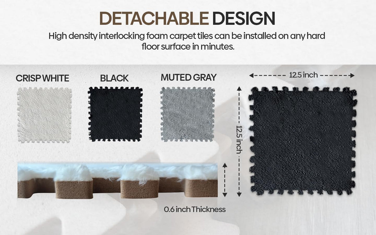 CARPETBOX velvet-like top layer delivers plush feel underfoot