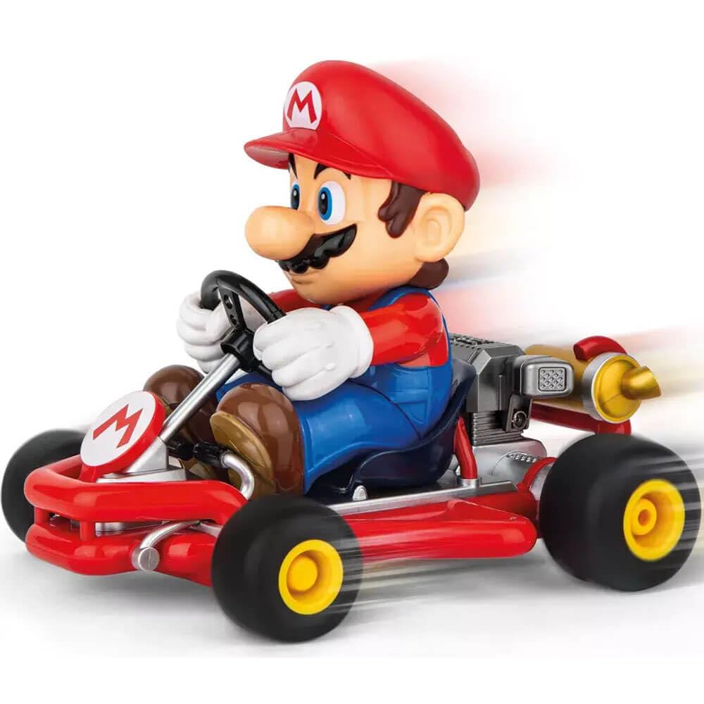 Carrera Mario Kart RC side view highlights compact 1:18 scale ideal for table play.