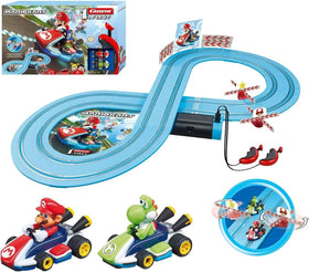 Carrera First Mario Kart track spinners boost excitement for young racers.