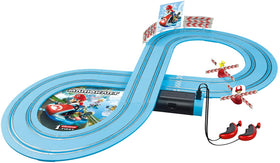 Yoshi car on Carrera track provides colorful family racing fun.