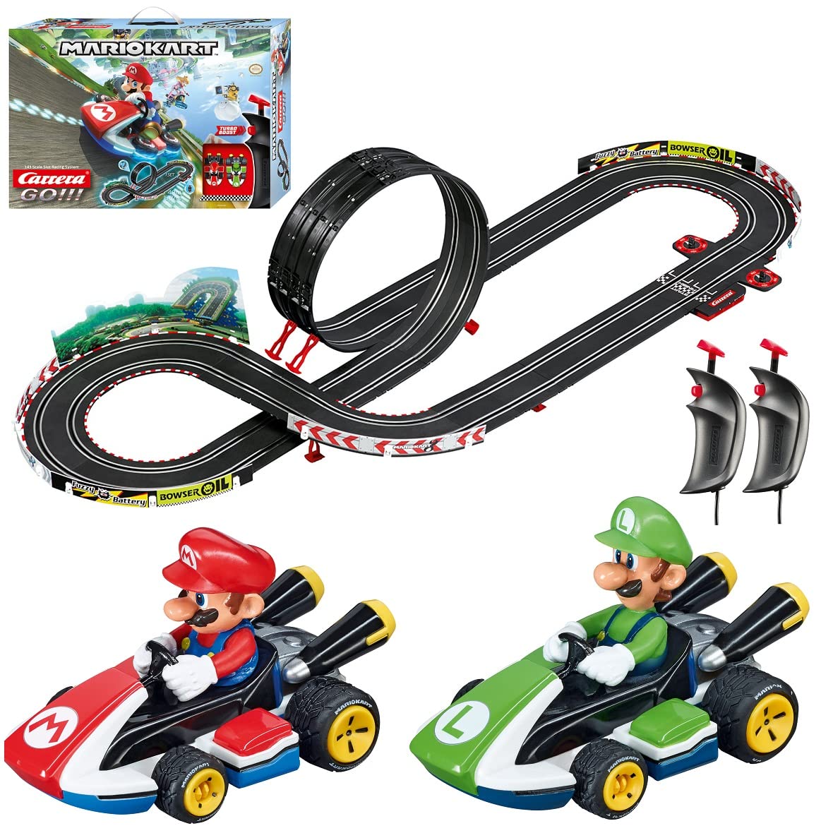 Carrera GO!!! 62491 Mario Kart track set with two controllers for head-to-head play