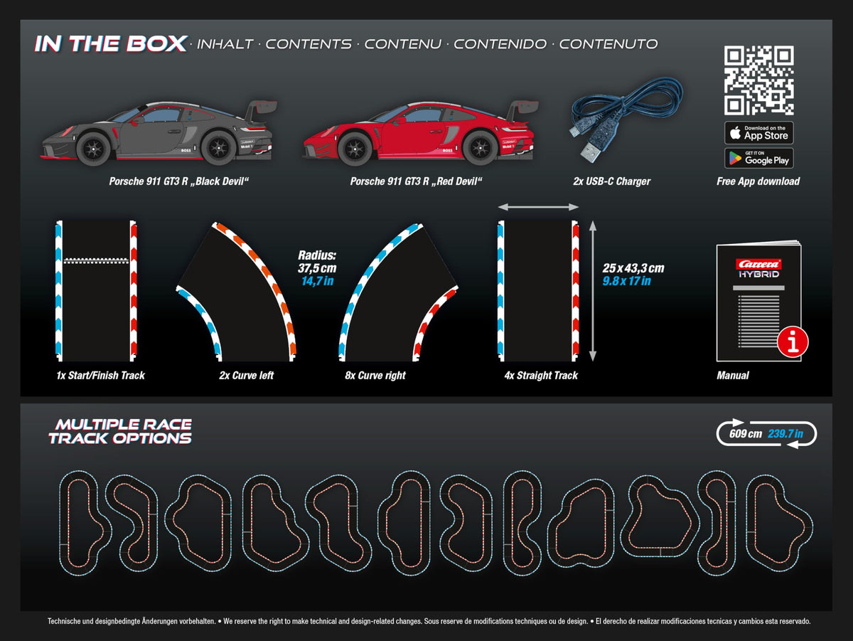 Carrera Hybrid Highway Challenge smartphone app screen shows intuitive race control and telemetry