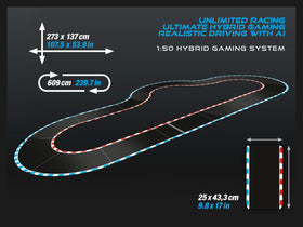 Carrera Hybrid Highway Challenge track layout highlights modular sections for easy setup