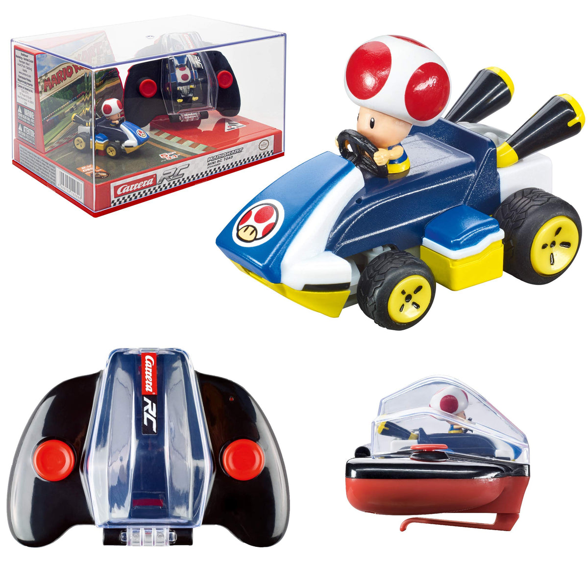 Carrera Toad mini RC car ready for fast desk play.