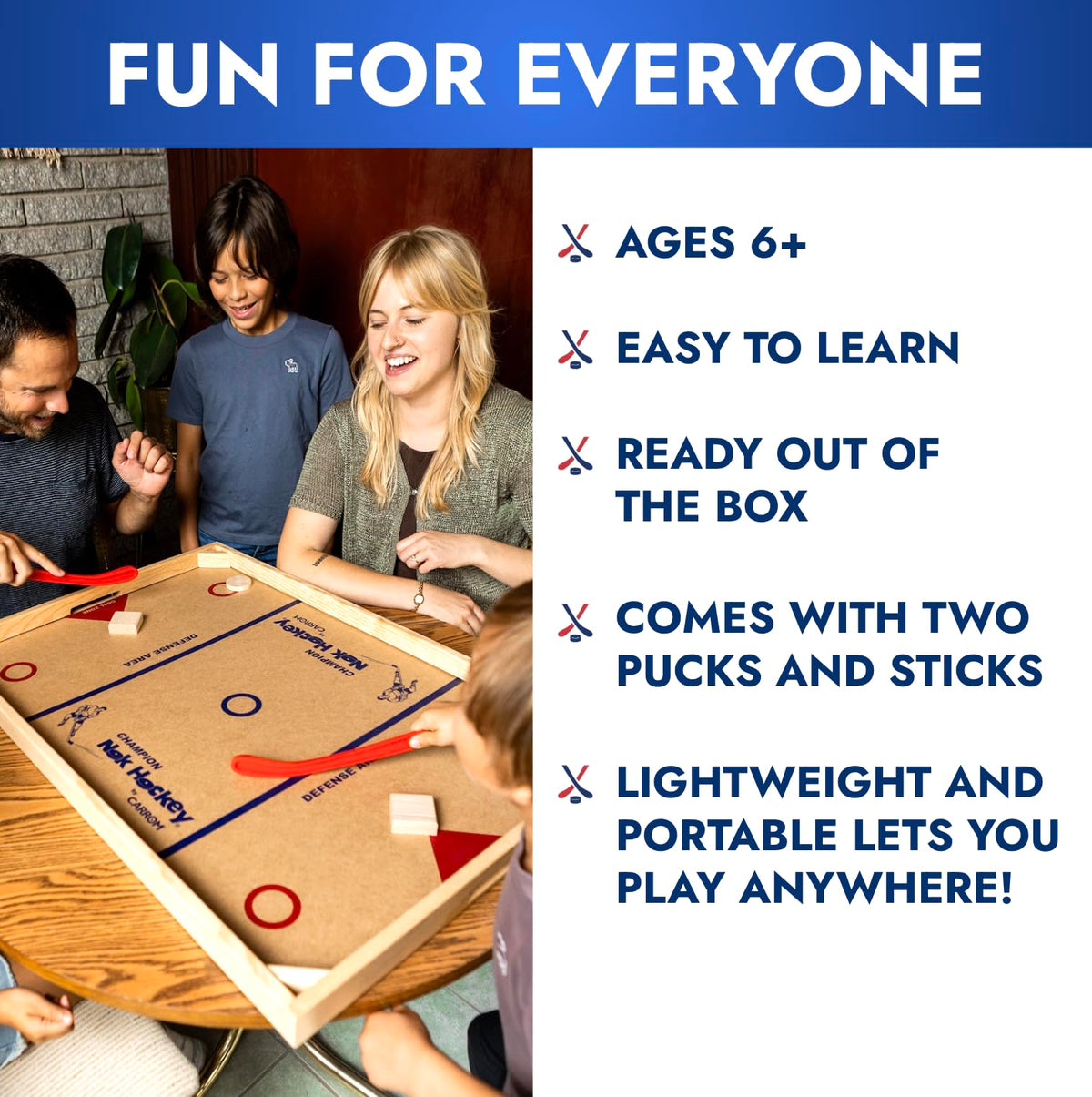Carrom Champion Nok Hockey Game made in America with legacy of quality