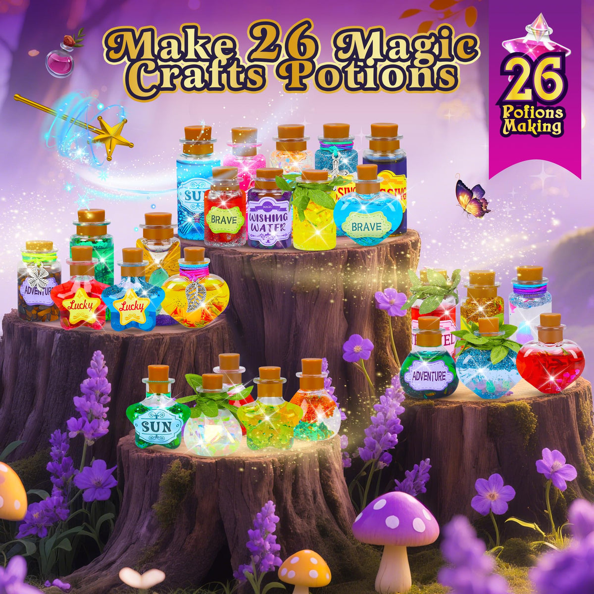 Cartell Wand and crystal pack adds magical flair during potion crafting.