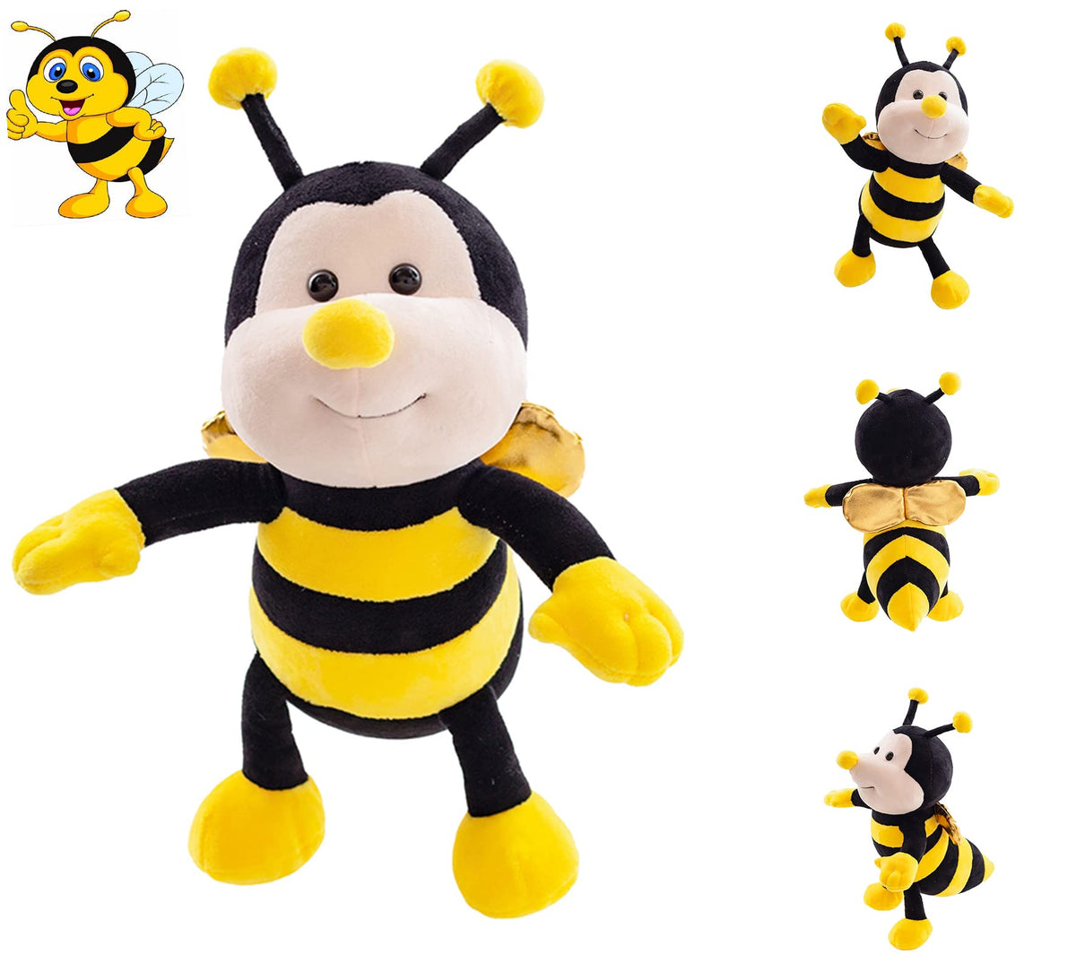 CASAGOOD Bumblebee plush full body for cozy hugs and imaginative play.
