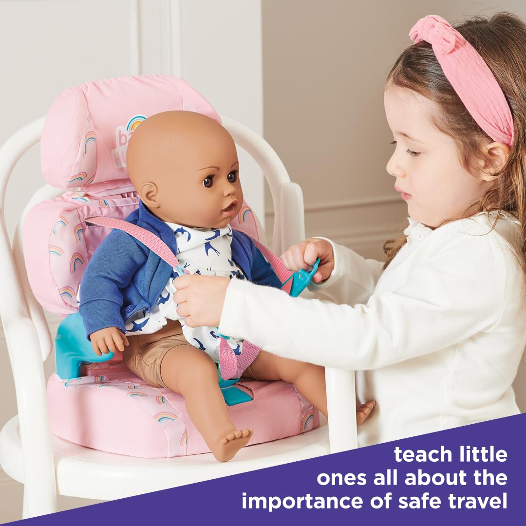 Casdon Baby Huggles car-seat-for-dolls design mirrors real seats for authentic role-play