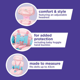 Casdon Baby Huggles pink-teal-rainbow seat adds colorful detail to doll playtime