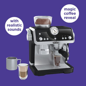 Casdon De'Longhi toy coffee machine buttons simulate cafe controls for kids