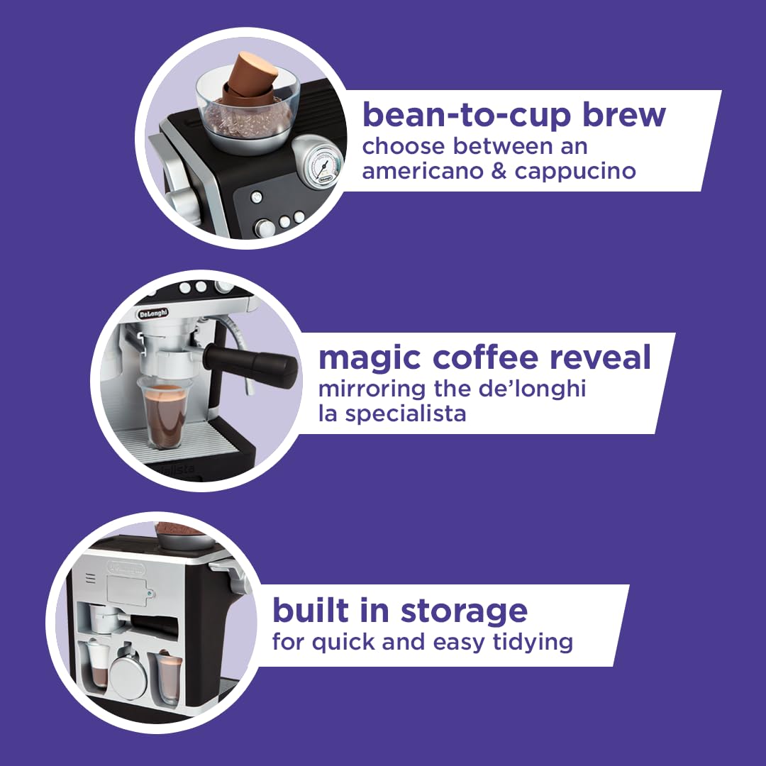 Casdon De'Longhi toy coffee machine Americano pod for role-play orders