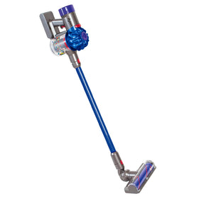 Casdon Dyson cordless vacuum blue front view for immersive pretend cleaning and motor-skill development