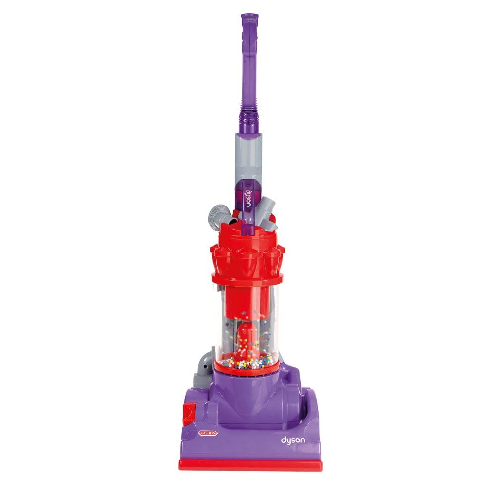 Casdon Dyson DC14 toy wand with suction helps kids mimic real cleaning in playtime.