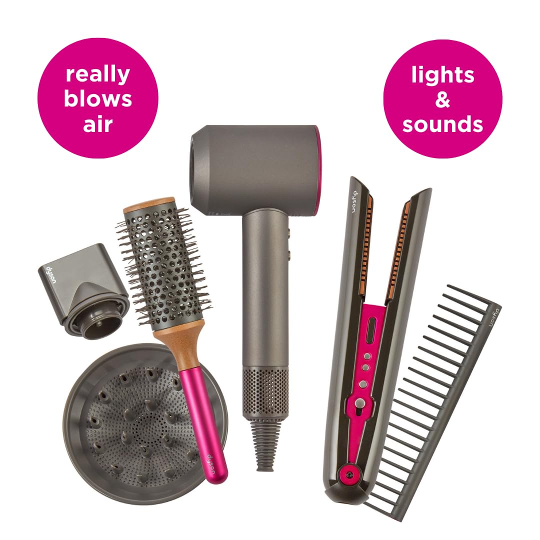 Casdon Dyson Corrale straightener with lights and sounds for imaginative play sessions.