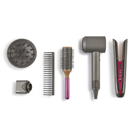 Casdon Dyson toy Supersonic hairdryer with panel lights for interactive pretend styling.