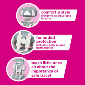 Casdon grey booster seat fits dolls up to 46 cm for versatile play