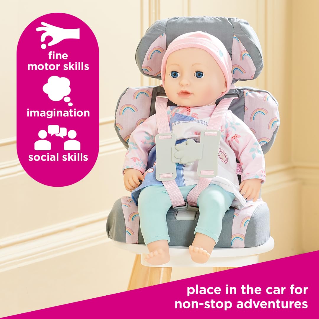 Casdon grey booster seat in car ready for on the go pretend play