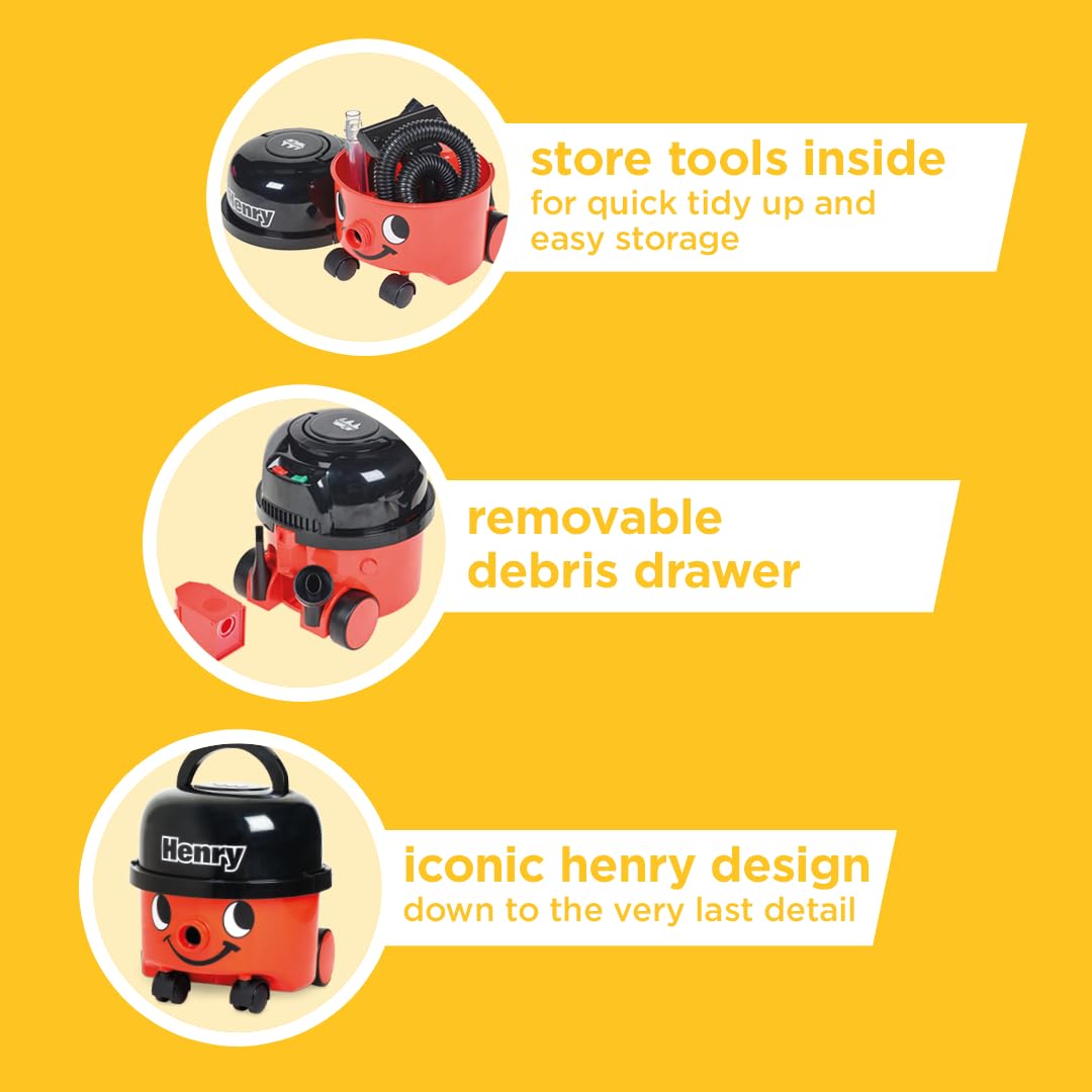 Casdon Henry Hoover batteries compartment shows simple power setup for kids