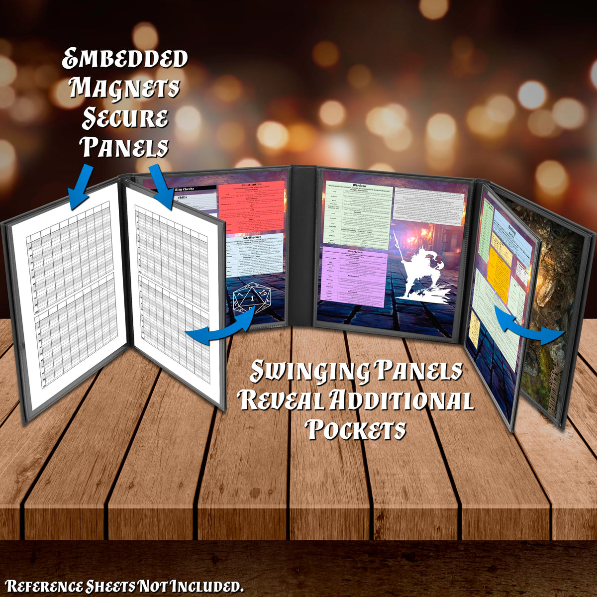 CASEMATIX DM Screen eight-panel design with room for notes.