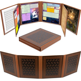 CASEMATIX DM Screen in faux leather with eight-panel layout for TTRPGs