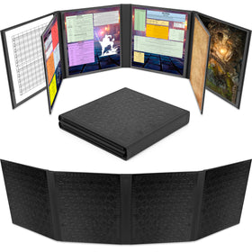 CASEMATIX DM Screen front view highlights durable faux leather for lasting sessions.