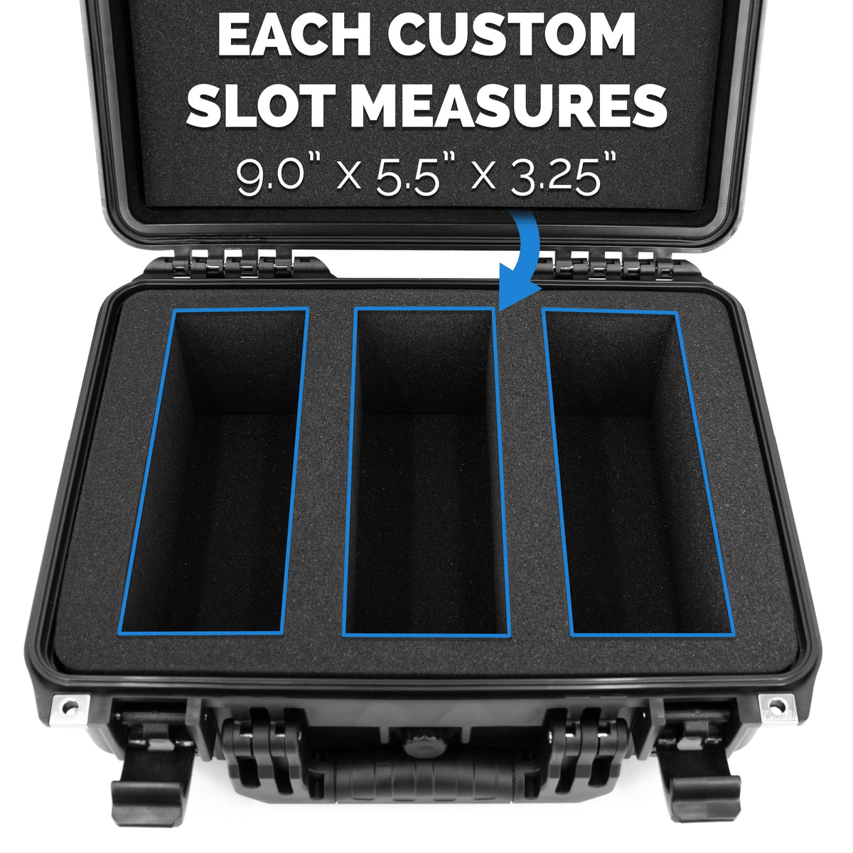 CASEMATIX foam slots hold graded slabs vertically for organization