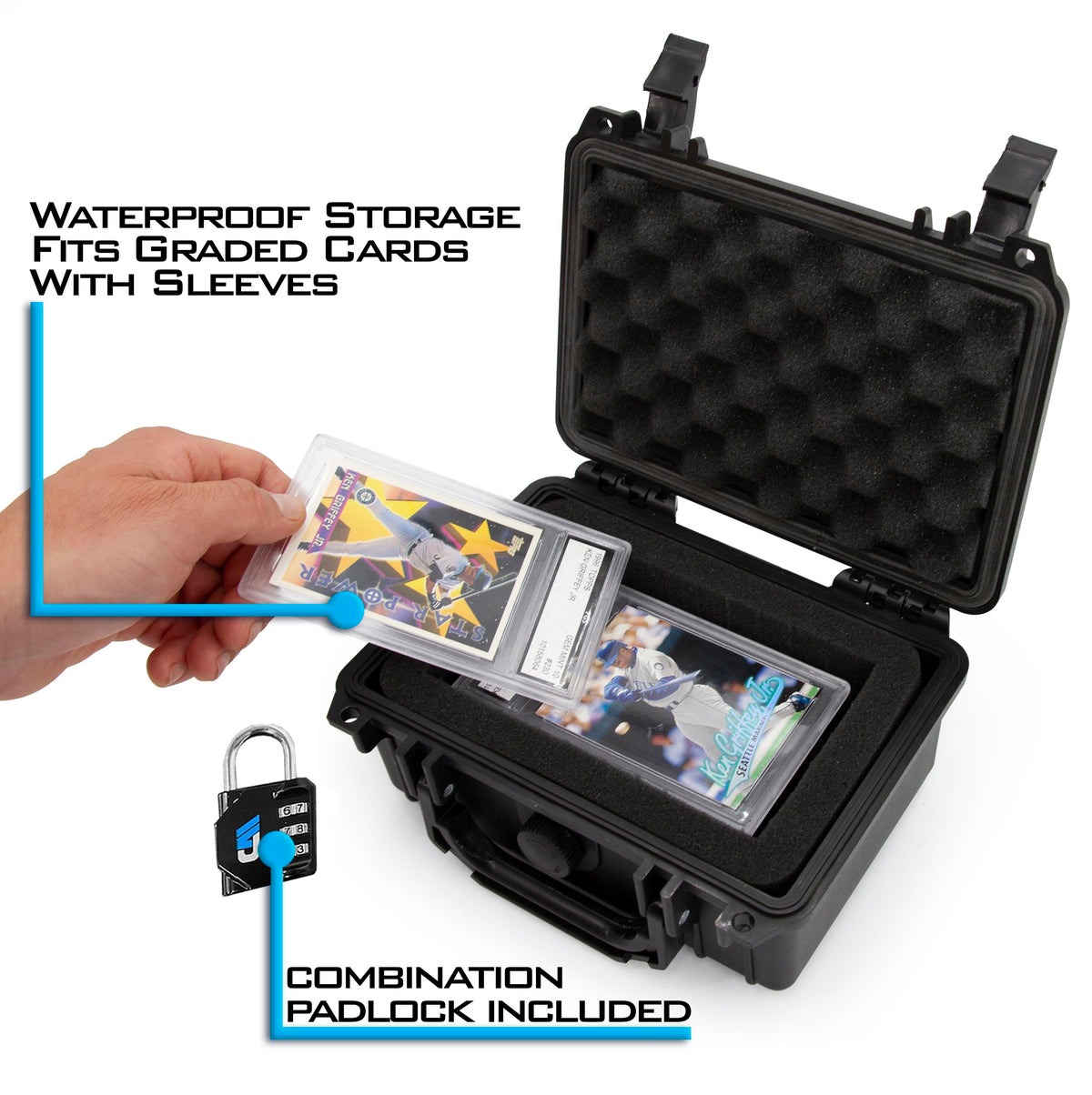 CASEMATIX graded card case exterior dimensions compact for travel and storage