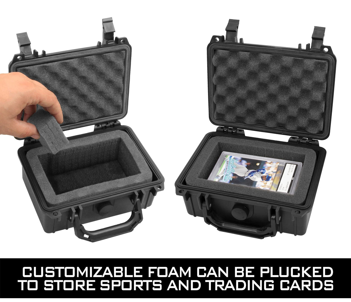 CASEMATIX graded card case padlock secures valuable slabs for travel