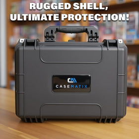 CASEMATIX graded card case pro edition interior foam blocks separate cards for safe stacking.