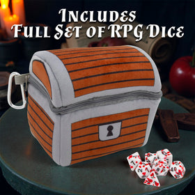 Casematix Mimic Dice Chest with lid open for quick access during sessions.