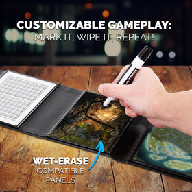 Casematix back view highlights sturdy foldable design for durable tabletop use.