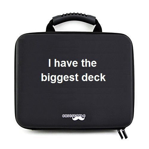 CaseStache portable case holds Cards Against Humanity main game and expansions.