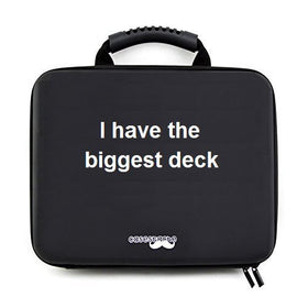 CaseStache portable case holds Cards Against Humanity main game and expansions.