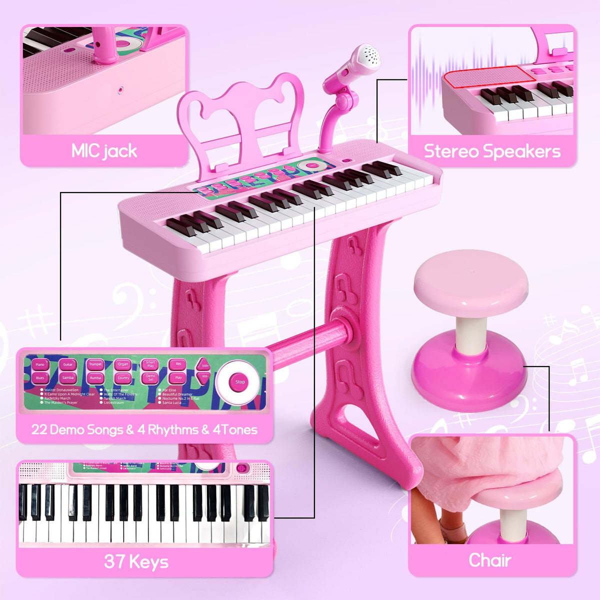 CASRRA music book and note stickers aid beginner learning.
